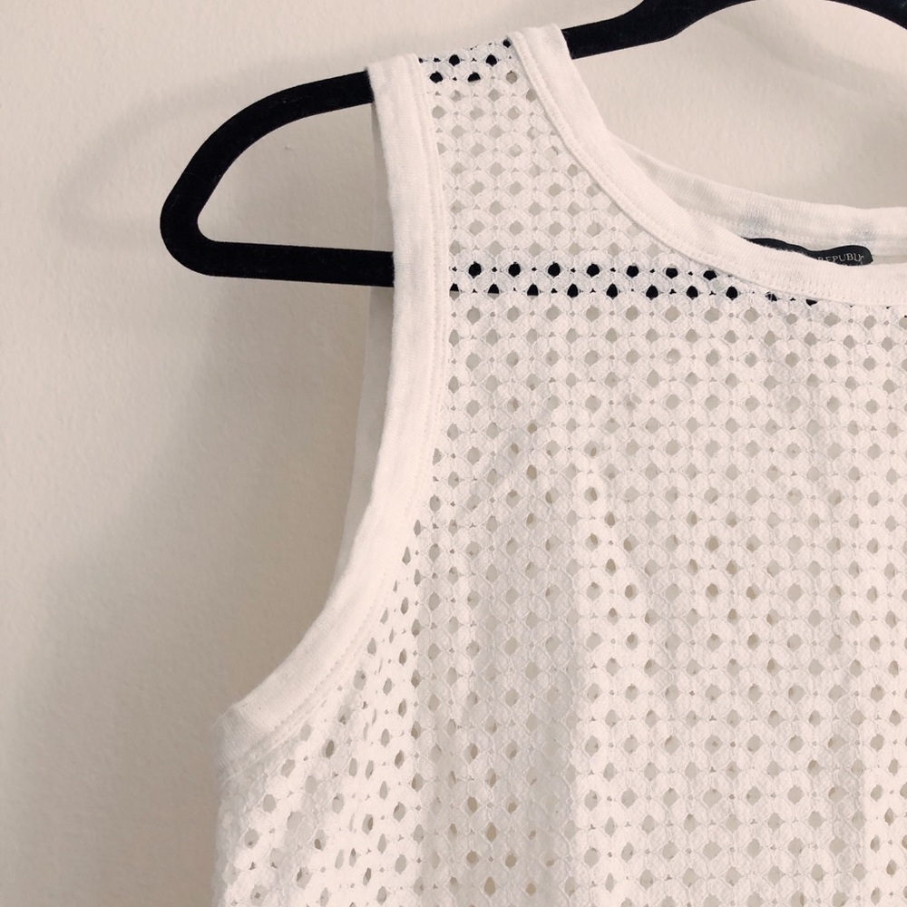 Banana Republic Mesh White Tank